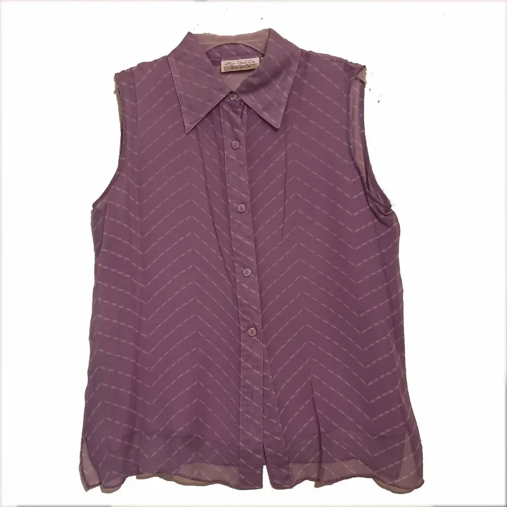 New York City Lavender Sleeveless Blouse Size Small - Picture 1 of 3